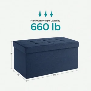 30 Inches Folding Storage Ottoman Bench