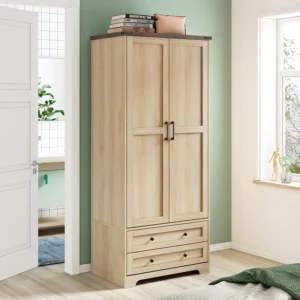 71" Wooden Armoire Wardrobe Closet