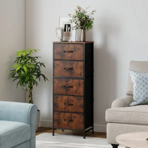 48IN Dresser With 5 Fabric Drawers