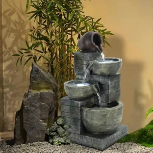 Flowing,Rockery Waterfall Fountain